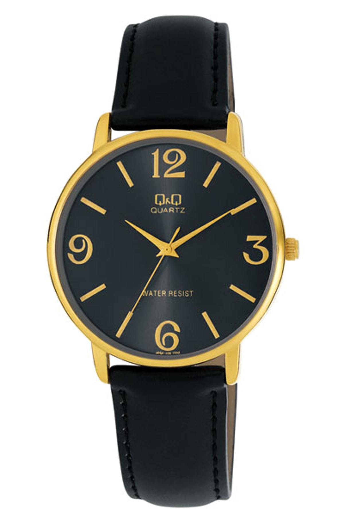 Q&Q 3A900 36 mm Siyah Deri Kordon Analog Kadın Kol Saati