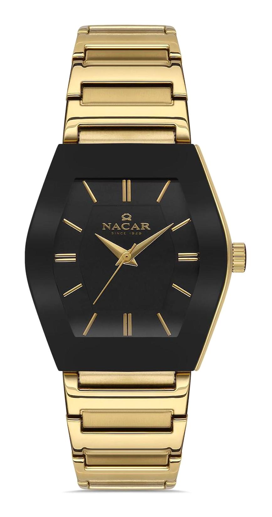Nacar 34391046-DBMM 34-37 mm Altın Metal Kordon Analog Kadın Kol Saati