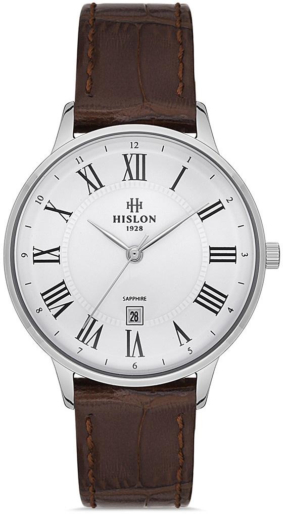 Hislon QL123S-02KS Takvimli 34 mm Kahverengi Deri Kordon Analog Kadın Kol Saati
