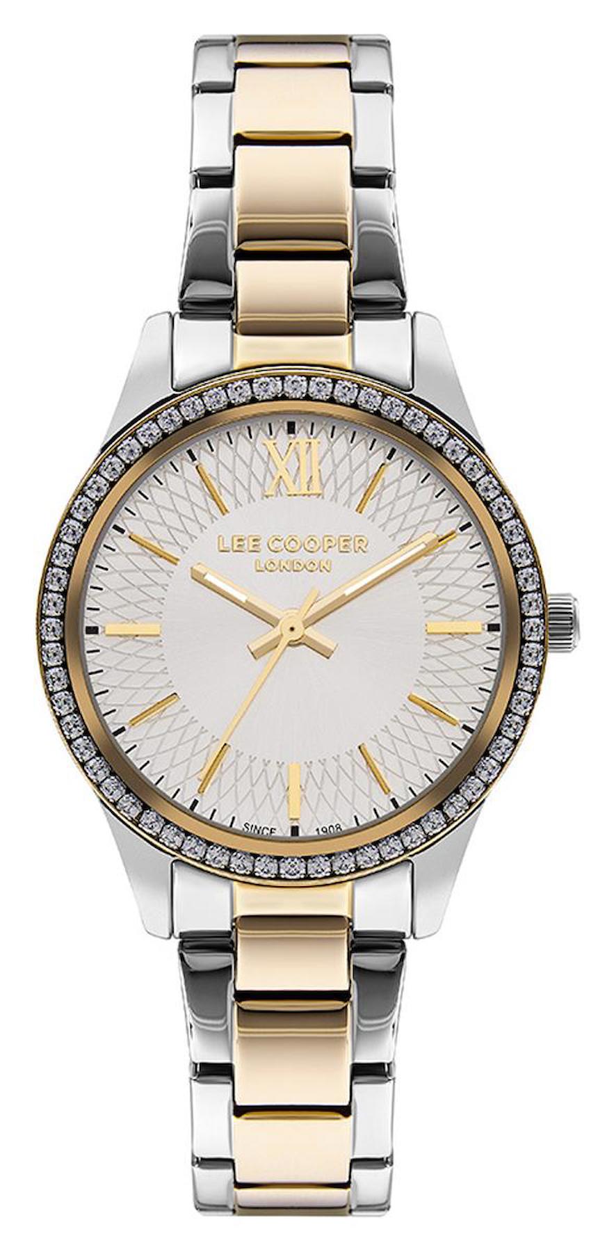 Lee Cooper LC07569.230 40 mm Altın-Gri Çelik Kordon Analog Kadın Kol Saati