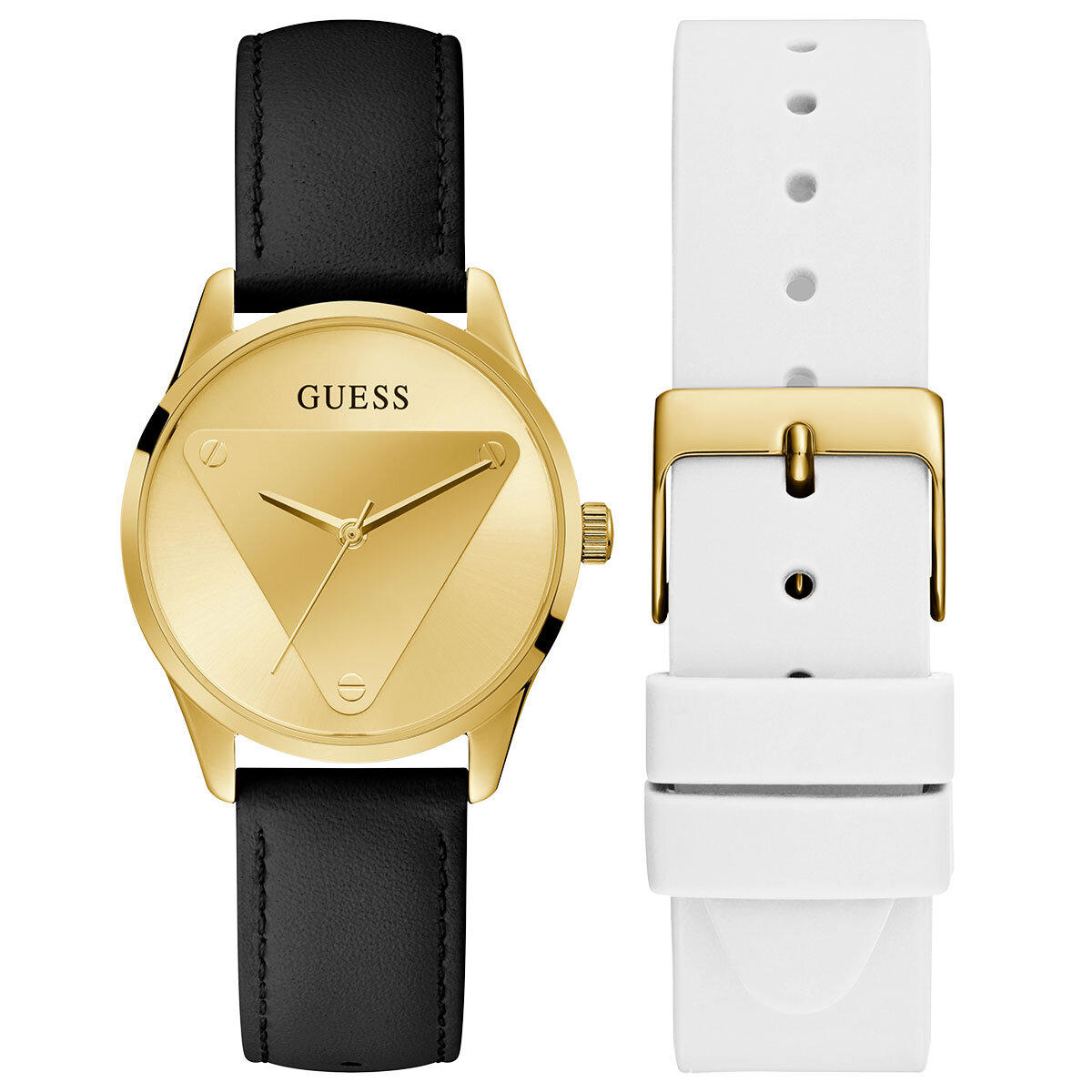 Guess GUGW0642L1 36 mm Beyaz - Siyah Deri Kordon Analog Kadın Kol Saati