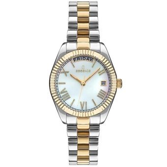 Essence ES6745FE.220 Takvimli 32 mm Altın-Gri Çelik Kordon Analog Kadın Kol Saati