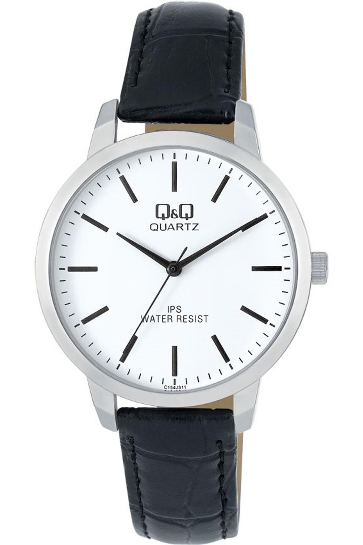 Q&Q 3A921 38 mm Siyah Deri Kordon Analog Unisex Kol Saati