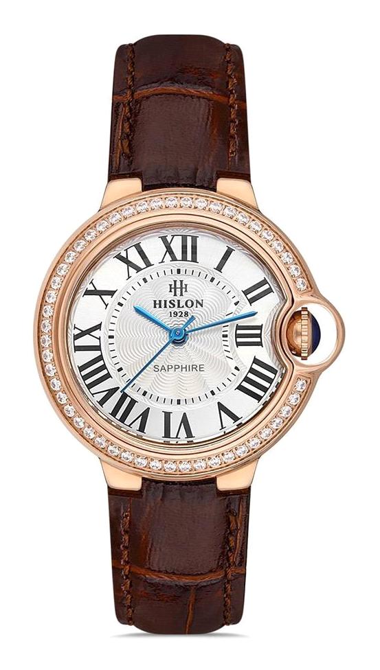Hislon QLR120R-02KT 31 mm Bordo Deri Kordon Analog Kadın Kol Saati