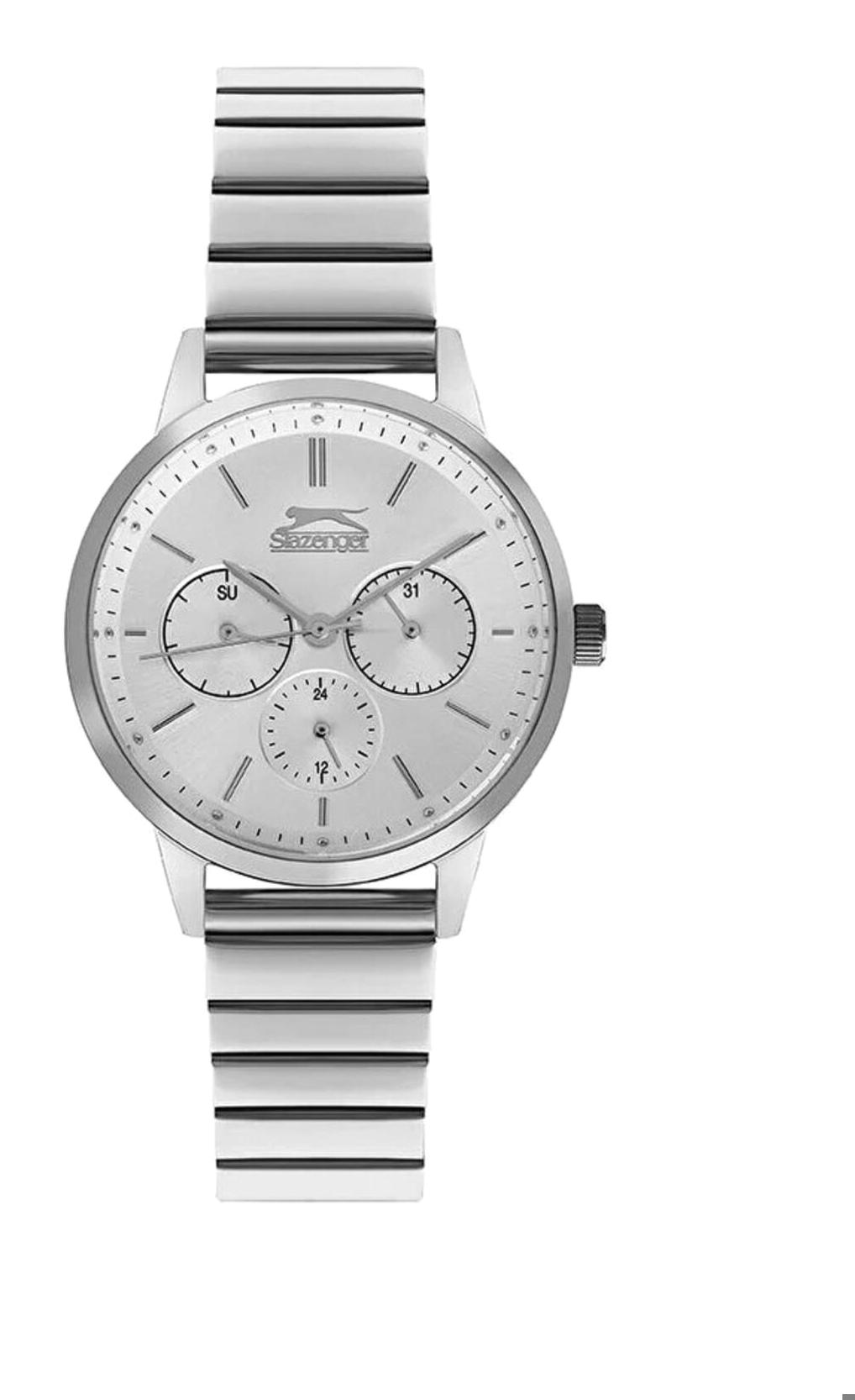 Slazenger SL.09.1878.4.01 Takvimli 36 mm Gri Çelik Kordon Analog Kadın Kol Saati
