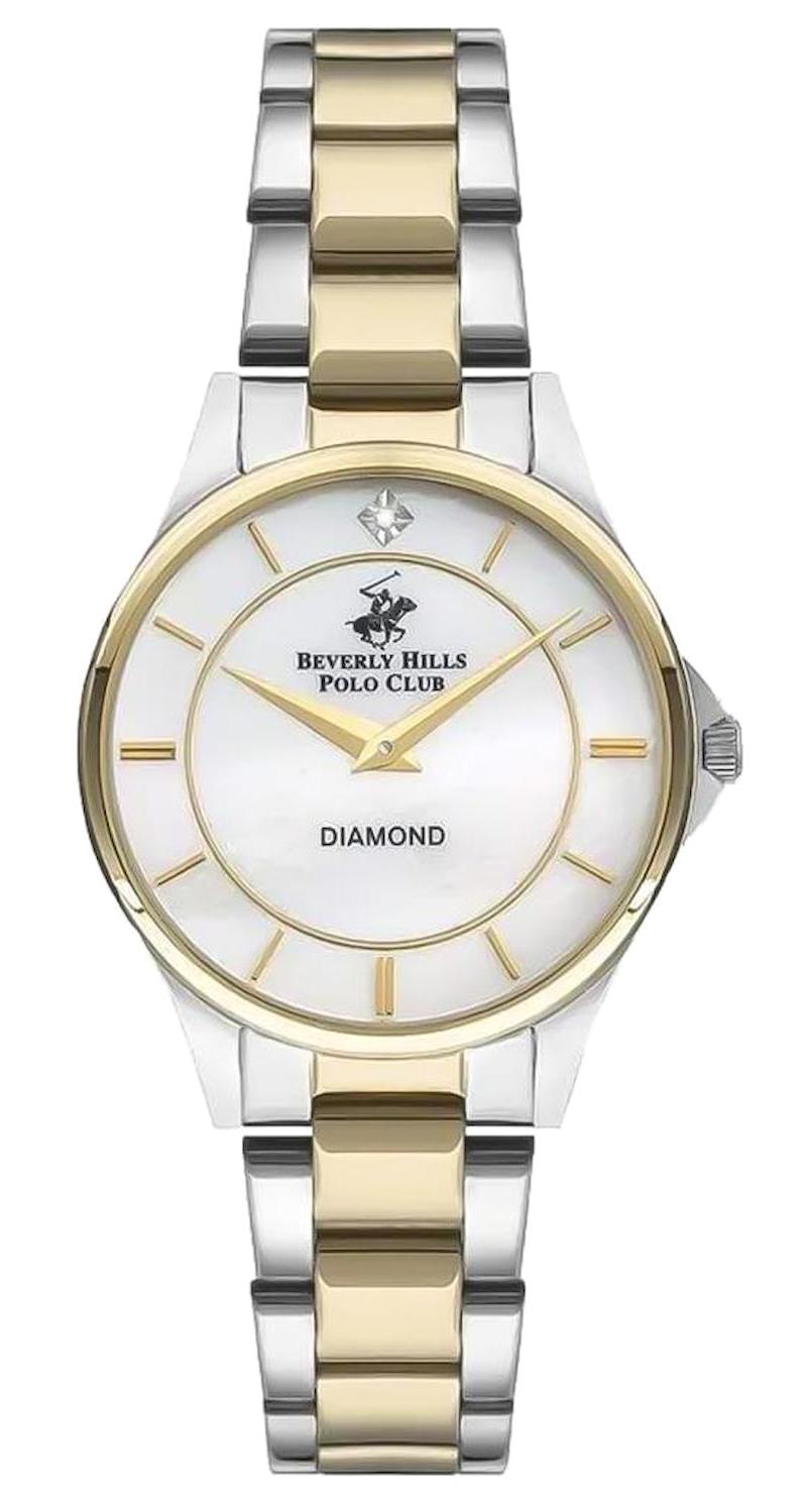 Beverly Hills Polo Club BP3241X.220 47 mm Altın-Gri Çelik Kordon Analog Kadın Kol Saati
