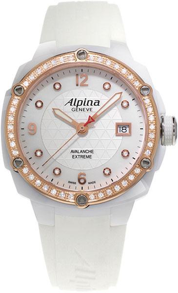 Alpina AL240MPWD3AEDC4 Takvimli 42 mm Beyaz Silikon Kordon Analog Kadın Kol Saati