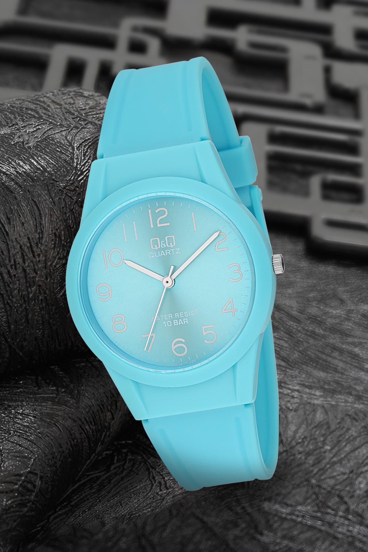 Q&Q 3P618 36 mm Mavi Silikon Kordon Analog Kadın Kol Saati
