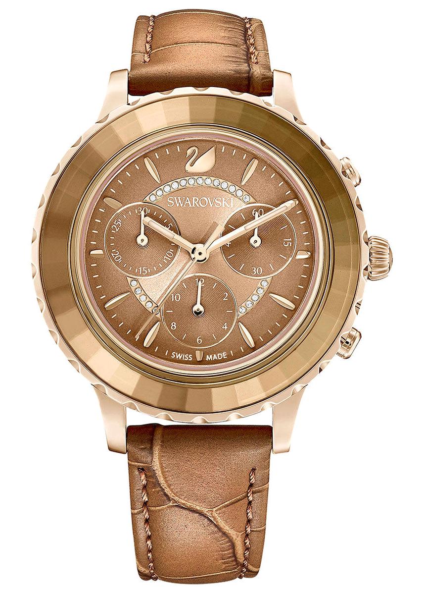 Swarovski SWR5632260 Takvimli 39 mm Kahverengi Deri Kordon Analog Kadın Kol Saati