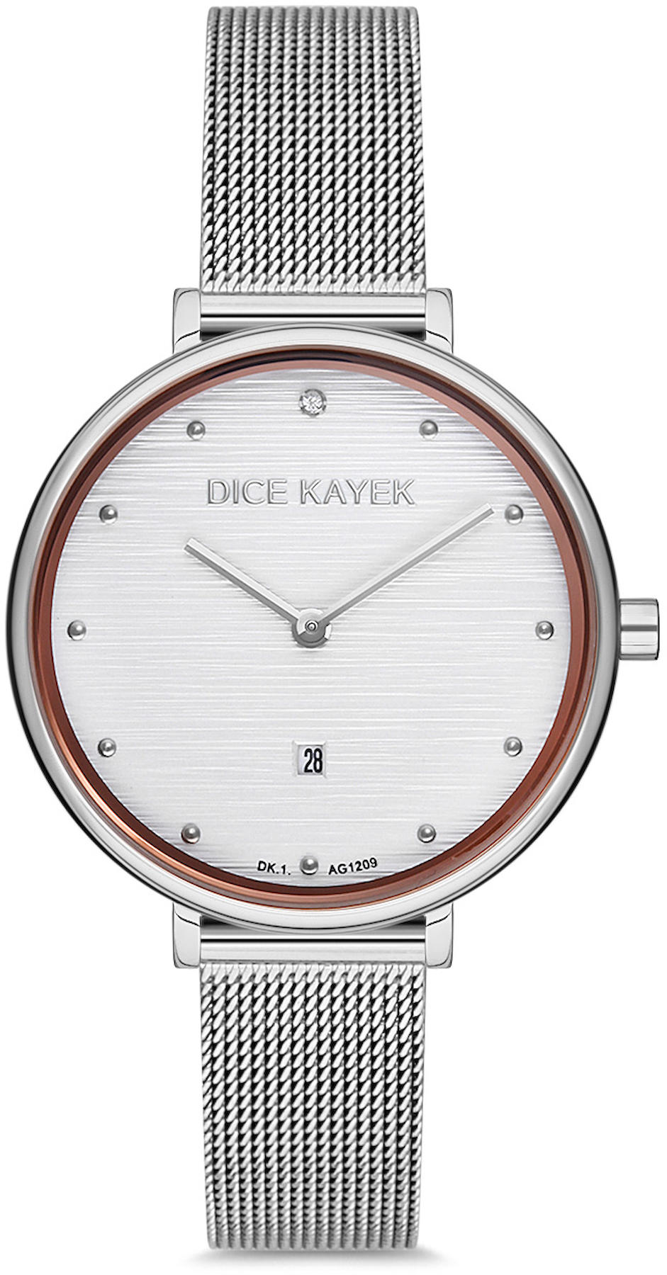 Dice Kayek DK.1.AG1209.06 33 mm Gri Metal Kordon Analog Kadın Kol Saati