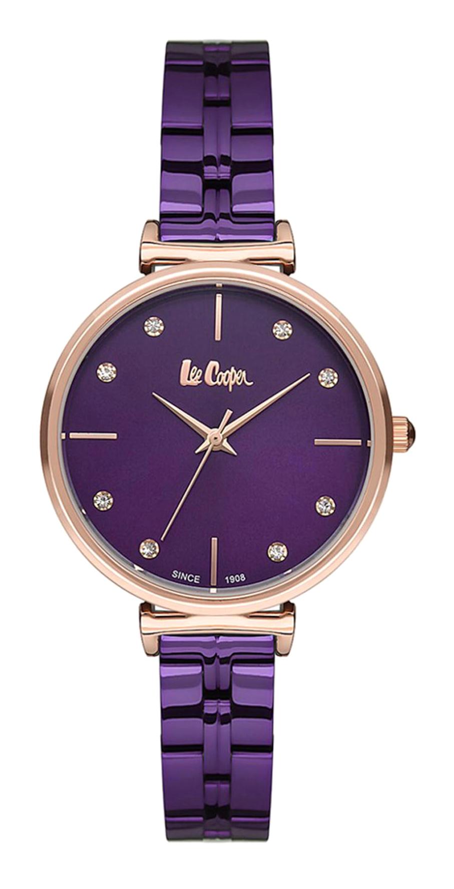 Lee Cooper LC06754.480 40 mm Mor Çelik Kordon Analog Kadın Kol Saati