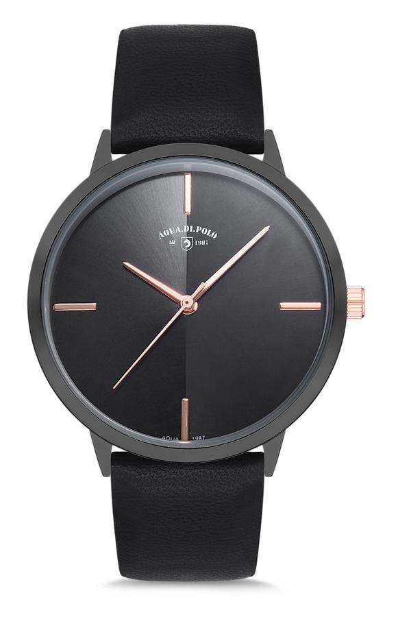 Aqua Di Polo APSV1-A8916-KD333 35 mm Siyah Deri Kordon Analog Kadın Kol Saati