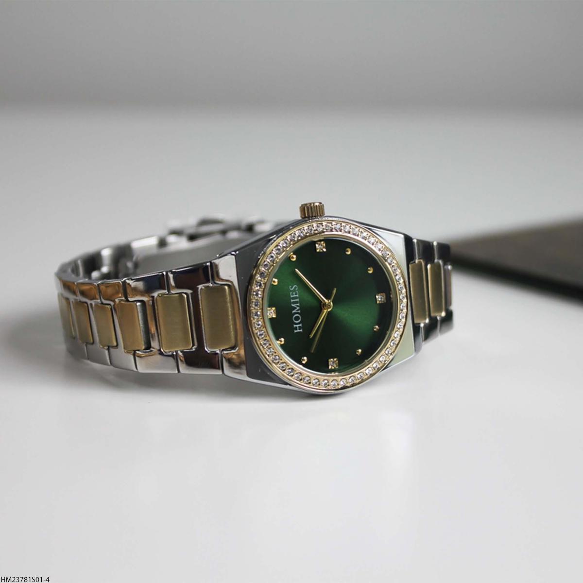 Homies HM23781S01-4 30 mm Altın-Gri Çelik Kordon Analog Kadın Kol Saati
