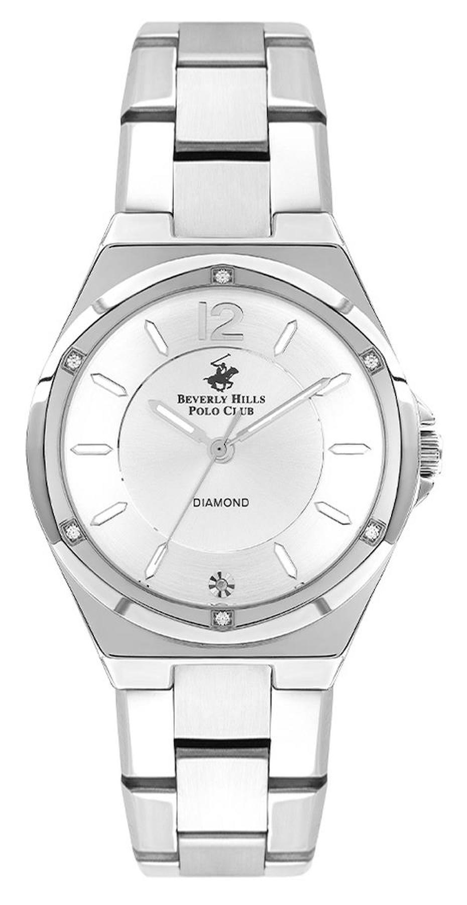 Beverly Hills Polo Club BP3351X.330 35 mm Gri Çelik Kordon Analog Kadın Kol Saati