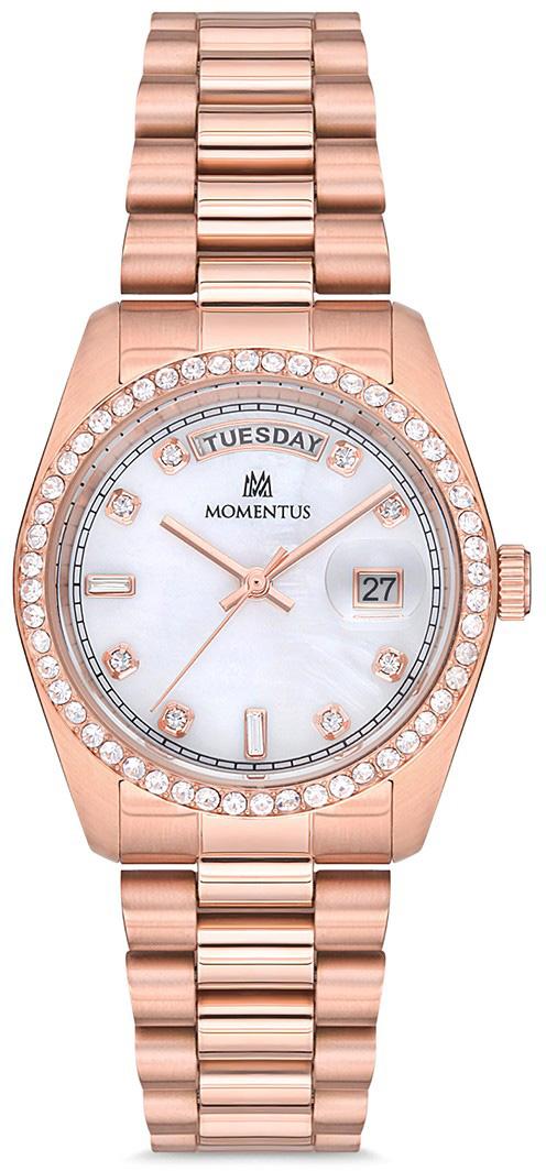 Momentus SW134R-09SR Takvimli 34 mm Rose Gold Çelik Kordon Analog Kadın Kol Saati