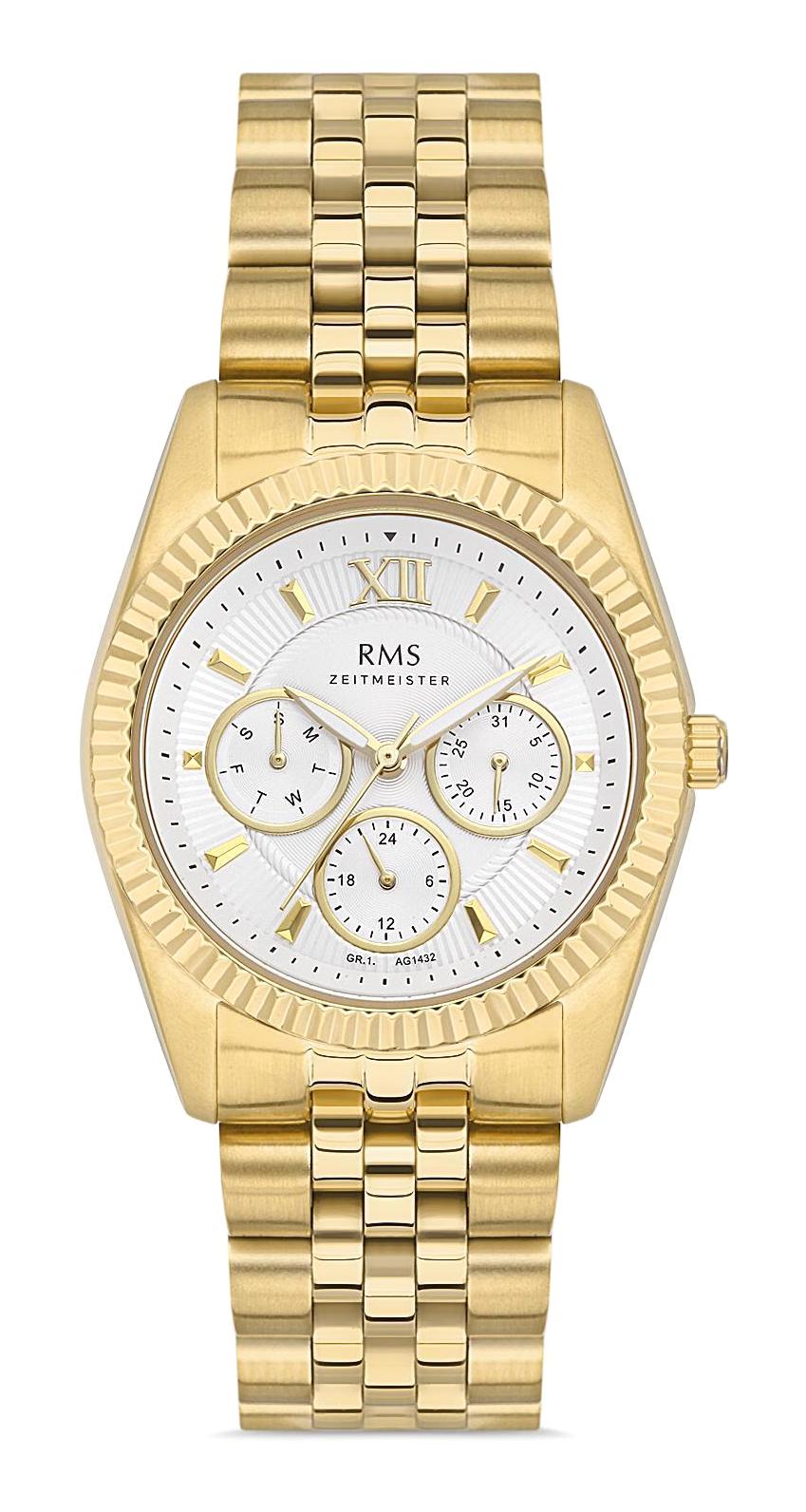 Grand Romanson GR.1.AG1432.02 Takvimli 36 mm Altın Çelik Kordon Analog Kadın Kol Saati
