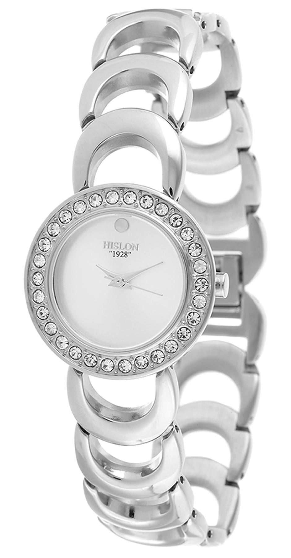 Hislon 3463-22311 28 mm Gri Çelik Kordon Analog Kadın Kol Saati