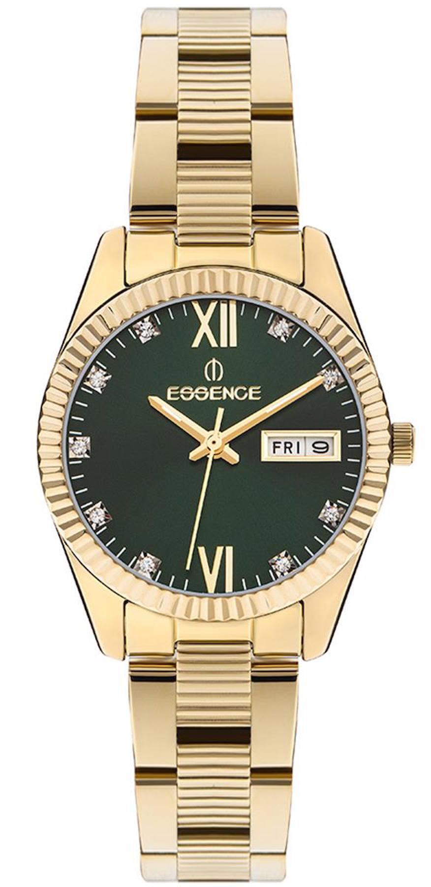 Essence D1126D.170 Takvimli 32 mm Altın Çelik Kordon Analog Kadın Kol Saati