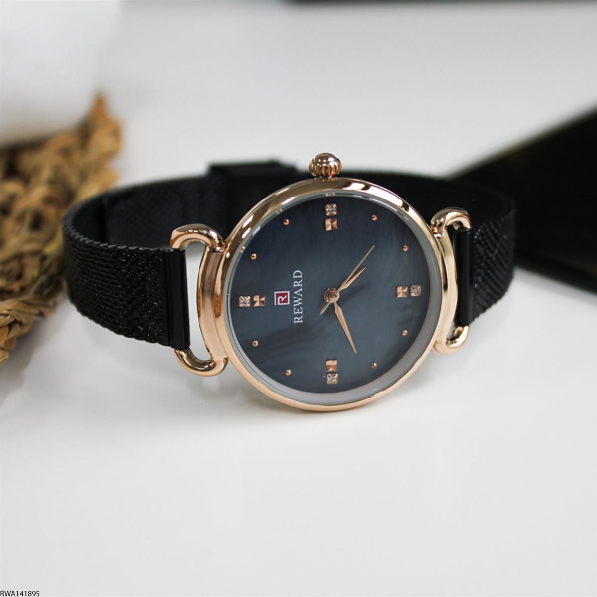Reward RWA141895 33 mm Siyah Metal Kordon Analog Kadın Kol Saati