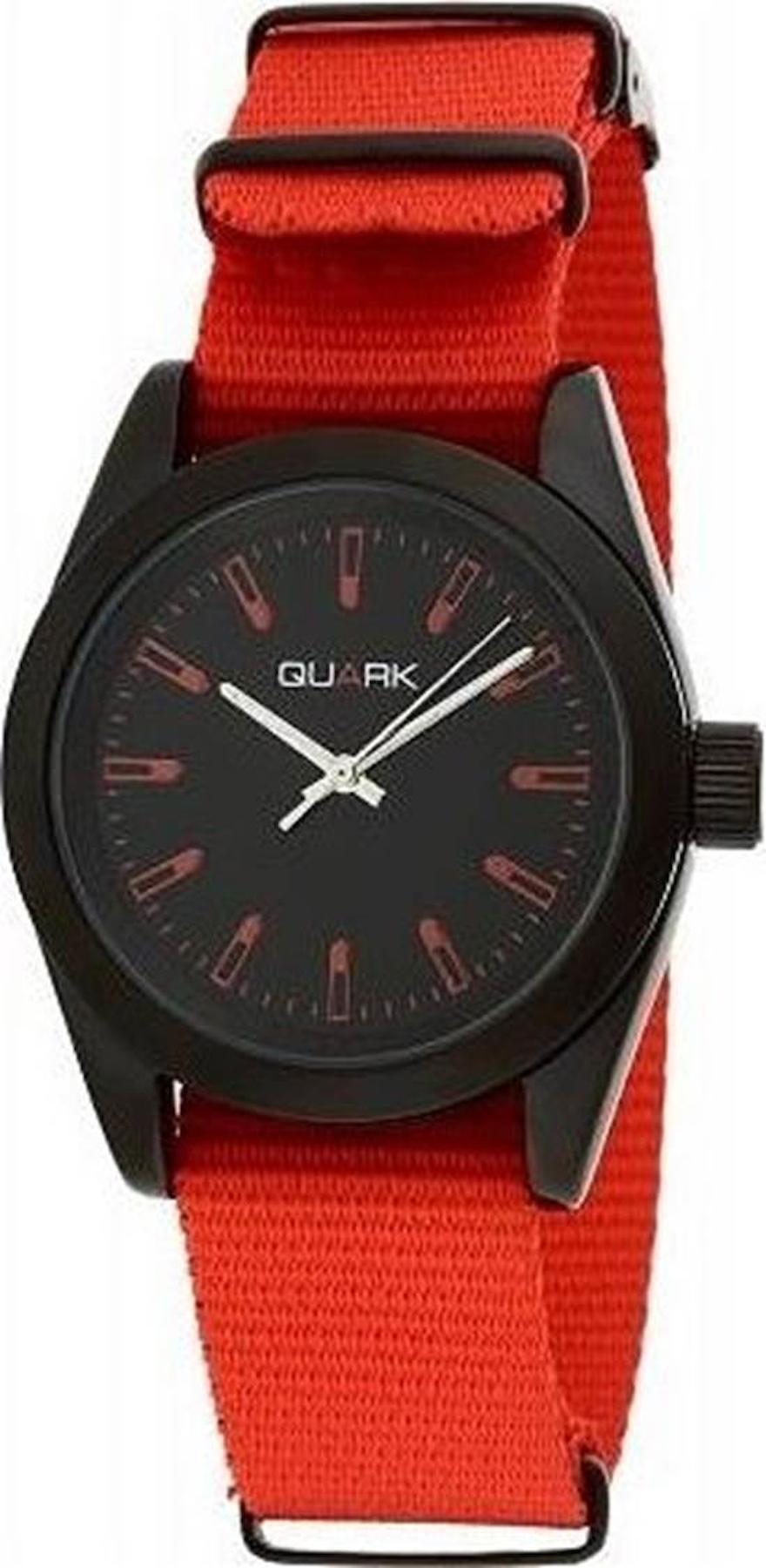 Quark QC-100-5 39 mm Kırmızı Kumaş Kordon Analog Kadın Kol Saati