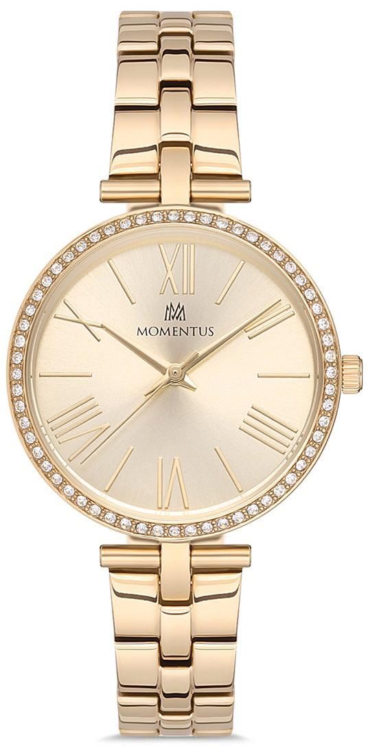 Momentus SW258G-08SG 34 mm Altın Çelik Kordon Analog Kadın Kol Saati