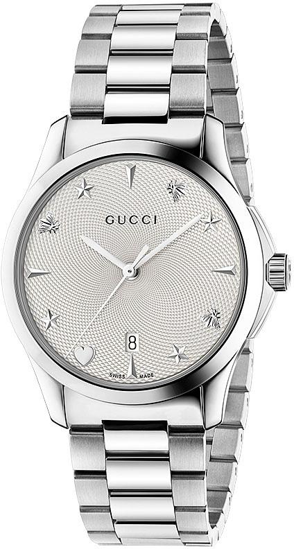 Gucci YA1264028 Takvimli 42 mm Beyaz Çelik Kordon Analog Kadın Kol Saati