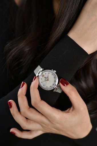 Beverly Hills Polo Club SAA1 36 mm Gri Hasır Kordon Analog Kadın Kol Saati