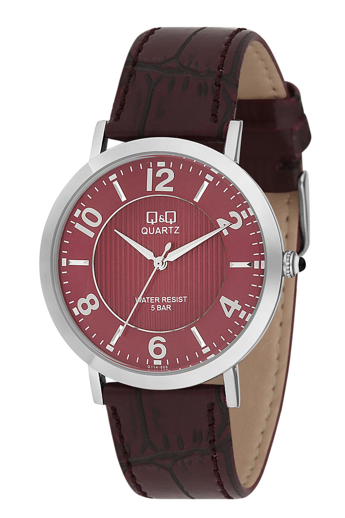 Q&Q 3B469 36 mm Kahverengi Deri Kordon Analog Kadın Kol Saati