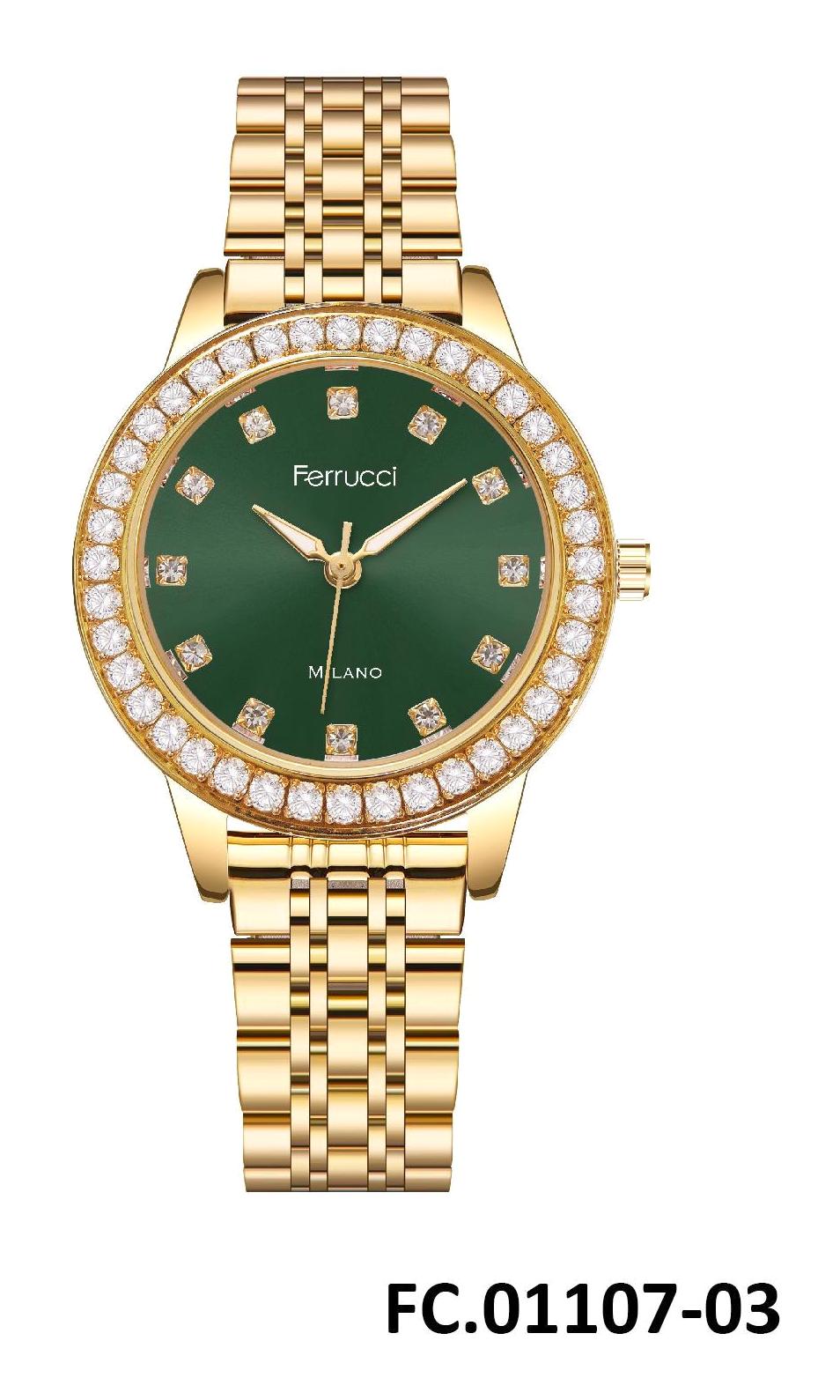 Ferrucci FRC.FT.1.303 35 mm Altın Çelik Kordon Analog Kadın Kol Saati