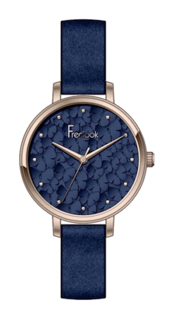 Freelook F.1.1073.02 34 mm Lacivert Deri Kordon Analog Kadın Kol Saati
