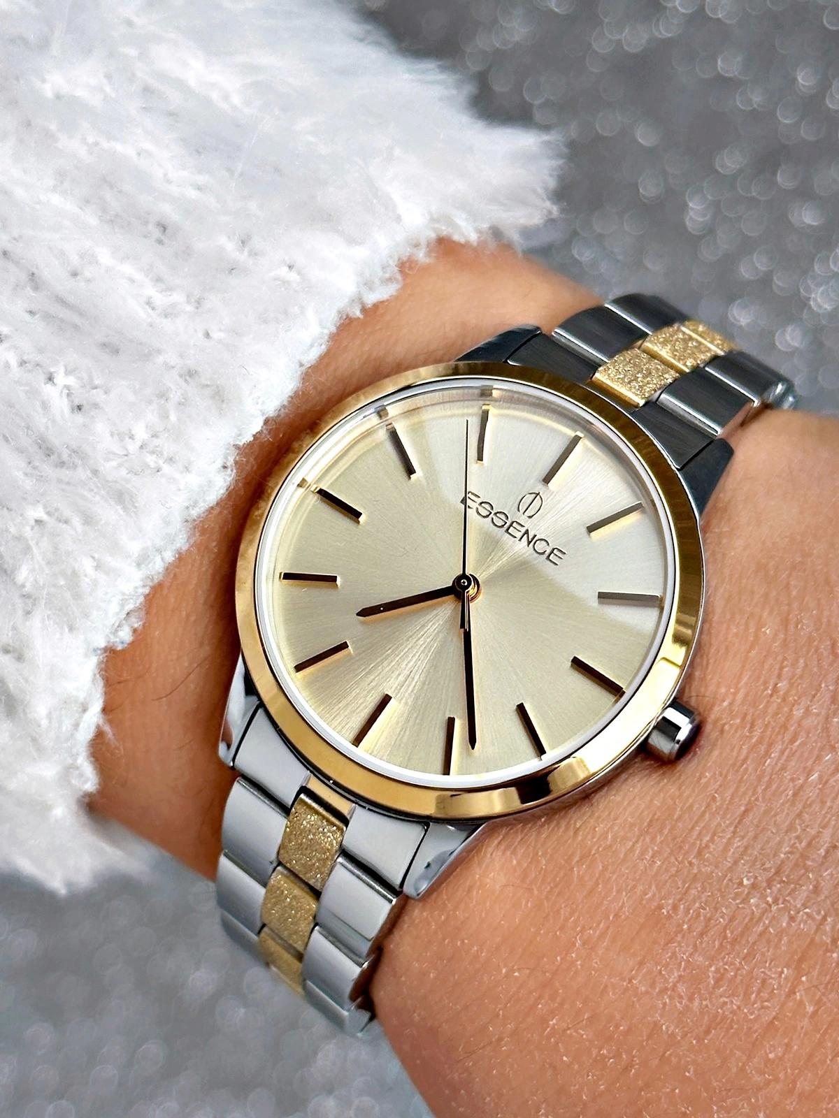 Essence 35 mm Altın-Gri Çelik Kordon Analog Kadın Kol Saati