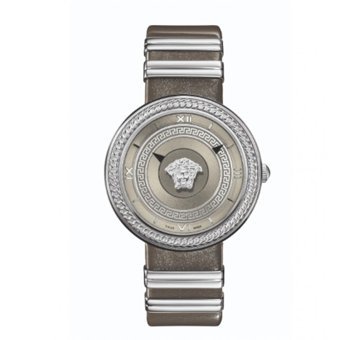Versace VRSCVLC120016 40 mm Gri Deri Kordon Analog Kadın Kol Saati