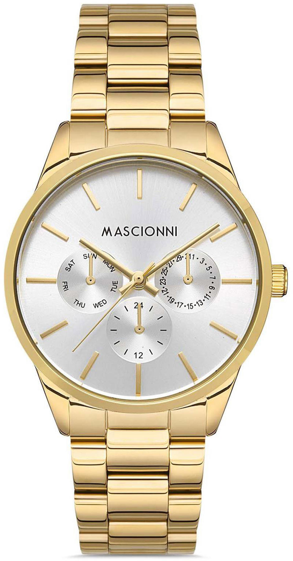 Mascionni M.1.1075D.04 Takvimli 36 mm Beyaz Çelik Kordon Analog Kadın Kol Saati