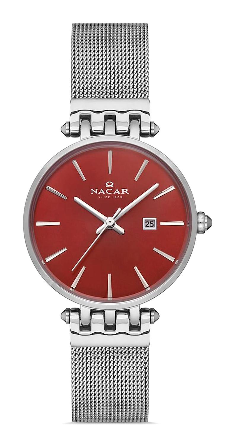 Nacar 34390506-ARM 30 mm Gri Hasır Kordon Analog Kadın Kol Saati