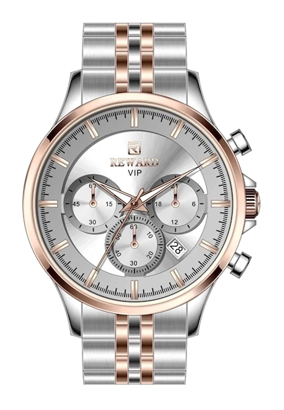 Reward A144298 Takvimli 36 mm Gri-Rose Gold Çelik Kordon Analog Kadın Kol Saati