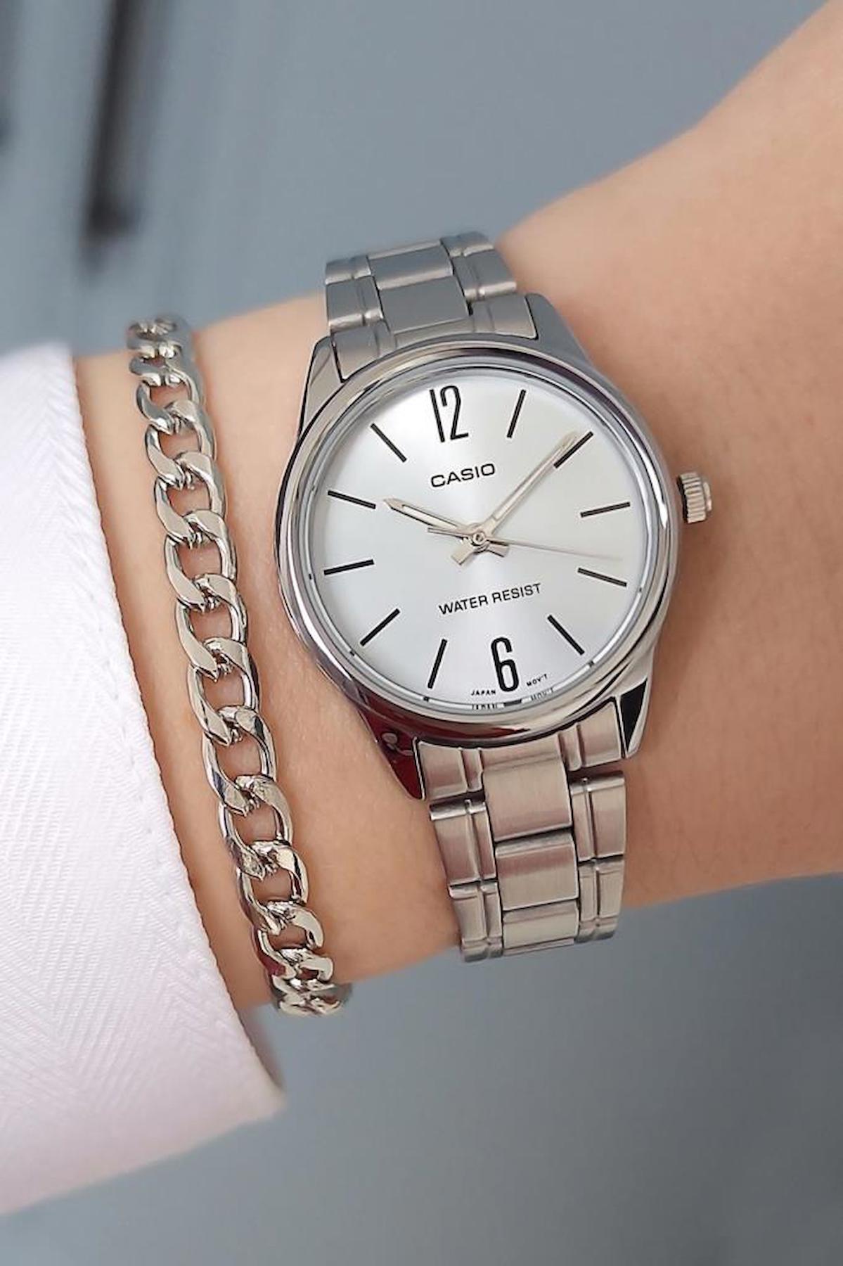 Casio 34 mm Mavi Çelik Kordon Analog Kadın Kol Saati