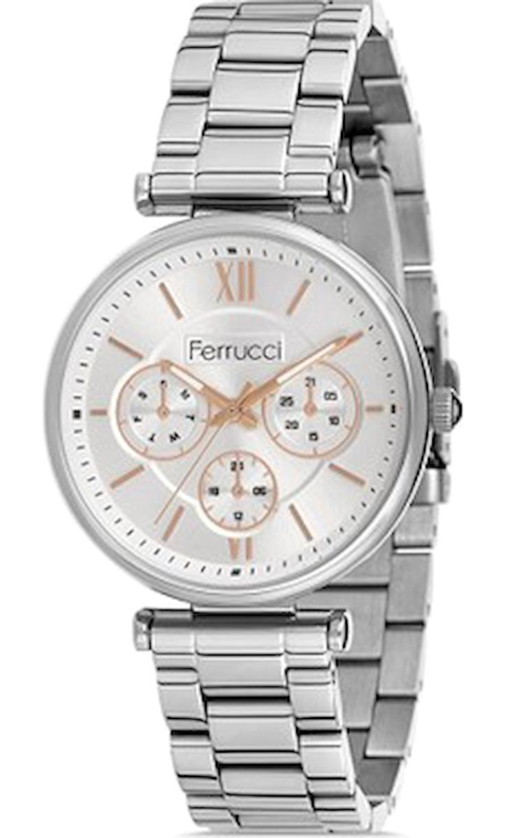 Ferrucci FC.12964M.01 Takvimli 36 mm Gri Metal Kordon Analog Kadın Kol Saati