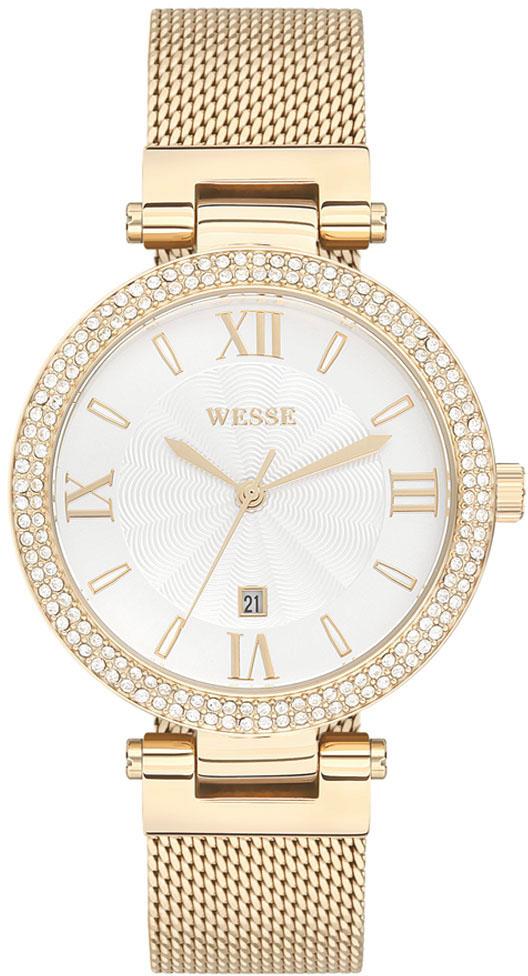 Wesse WWL3003-02MA Takvimli 36 mm Altın Çelik Kordon Analog Kadın Kol Saati
