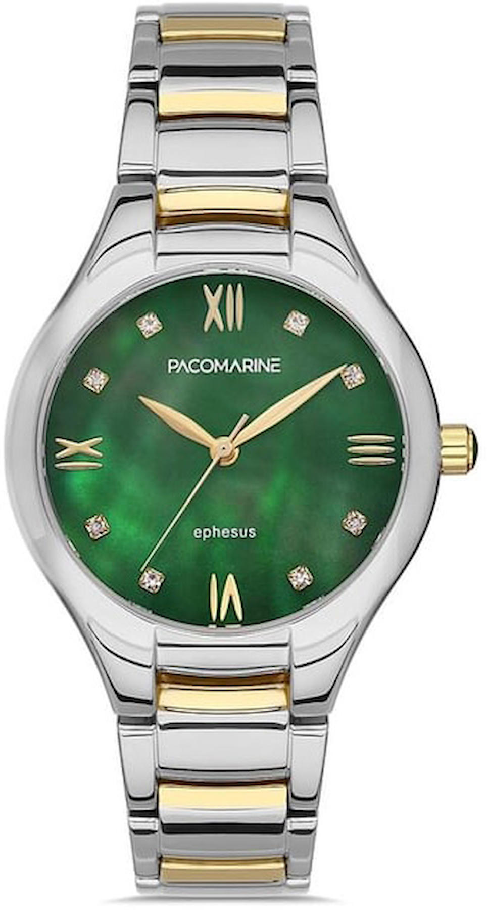 Pacomarine PM.22150.03 32 mm Altın-Gri Çelik Kordon Analog Kadın Kol Saati
