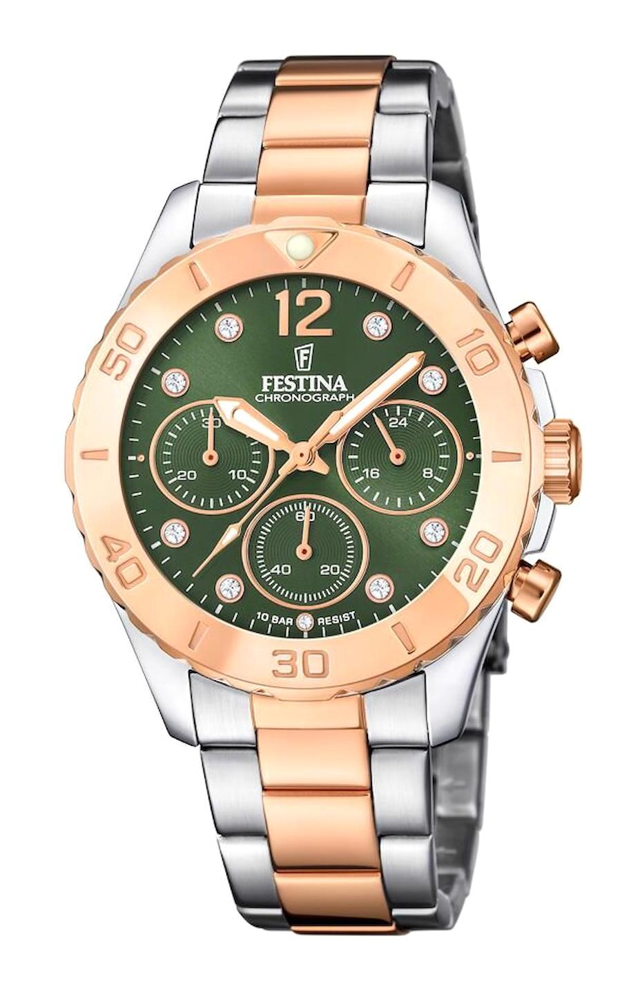 Festina F20605/2 39 mm Gri-Rose Gold Çelik Kordon Analog Kadın Kol Saati