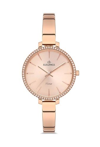 Elegangs EL2442.3 34 mm Rose Gold Çelik Kordon Analog Kadın Kol Saati