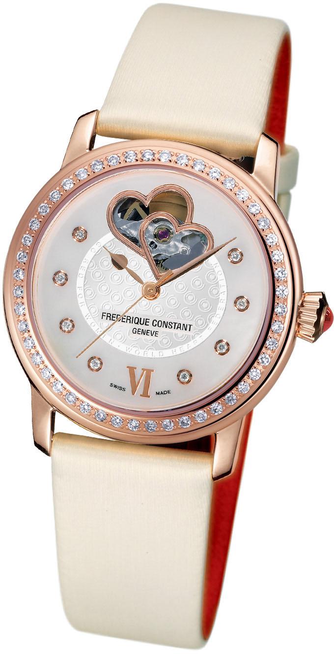 Frederique Constant FC310WHF2PD4 35 mm Beyaz Deri Kordon Analog Kadın Kol Saati