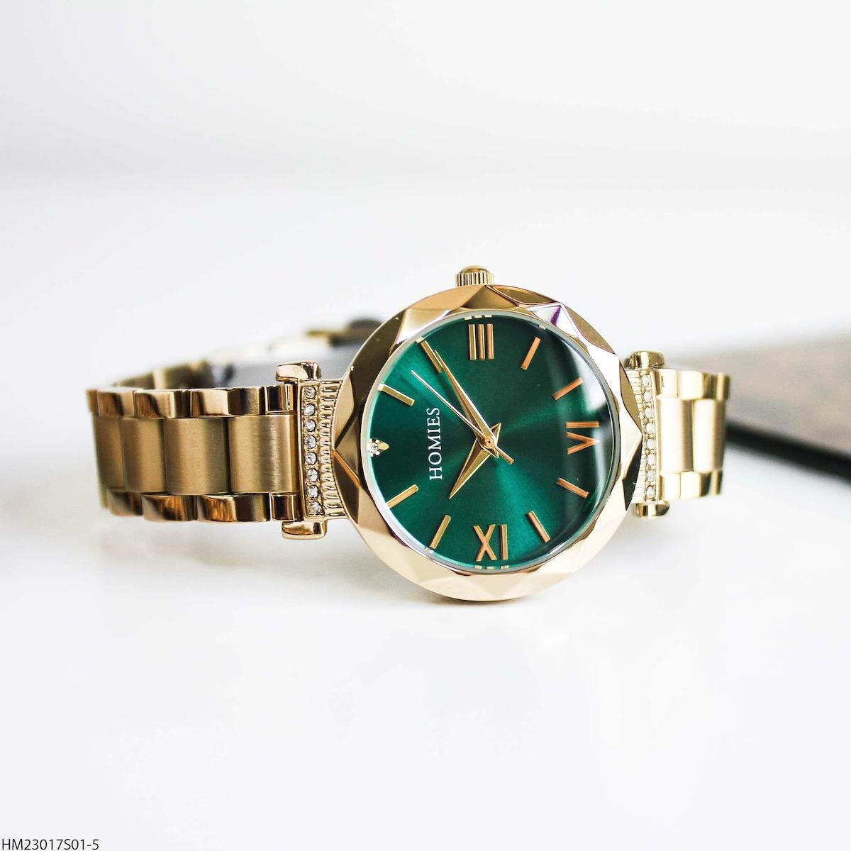 Homies HM23017S01-5 32 mm Altın Çelik Kordon Analog Kadın Kol Saati