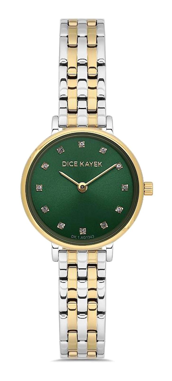Dice Kayek DK.1.AG1343.04 26 mm Altın-Gri Çelik Kordon Analog Kadın Kol Saati