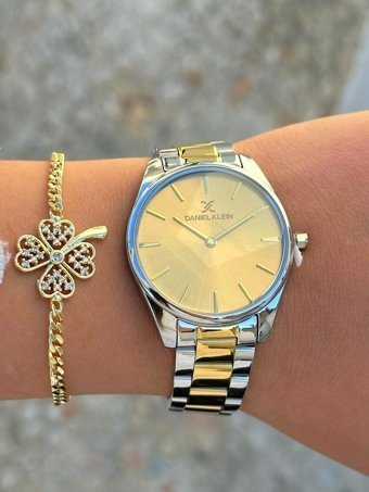 Daniel Klein DK.FT.1.353 31-35 mm Altın-Gri Çelik Kordon Analog Kadın Kol Saati