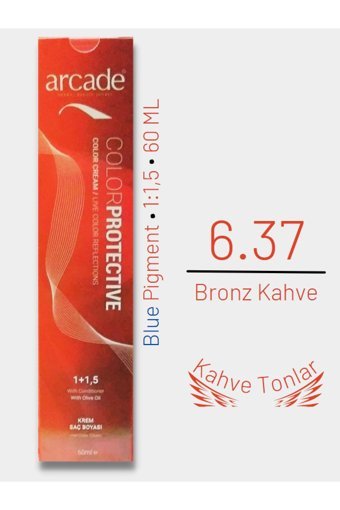 Arcade Color Protective 6-37 Bronz Kahve Krem Saç Boyası 60 ml