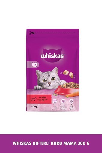 Whiskas Biftek-Havuç Yetişkin Kuru Kedi Maması 300 gr