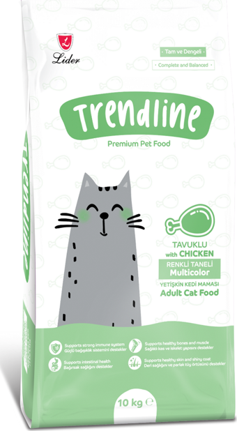 Trendline Renkli Taneli Tavuk Yetişkin Kuru Kedi Maması 10 kg