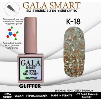 Gala Smart Glitter K18 Altın Sarısı Işıltılı Kalıcı Simli Oje
