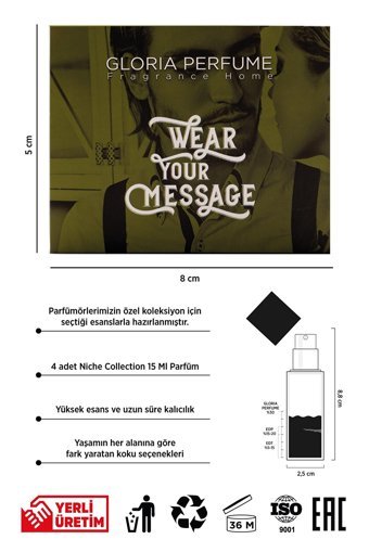 Gloria Perfume Wear Your Message Niche 4 Parça Mini Unisex Parfüm Seti EDP